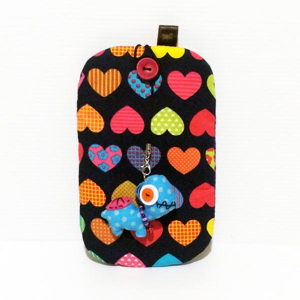 Phone Cover Bag Turtle with hearts pattern
