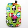 Cover Phone Bag verde con gufi