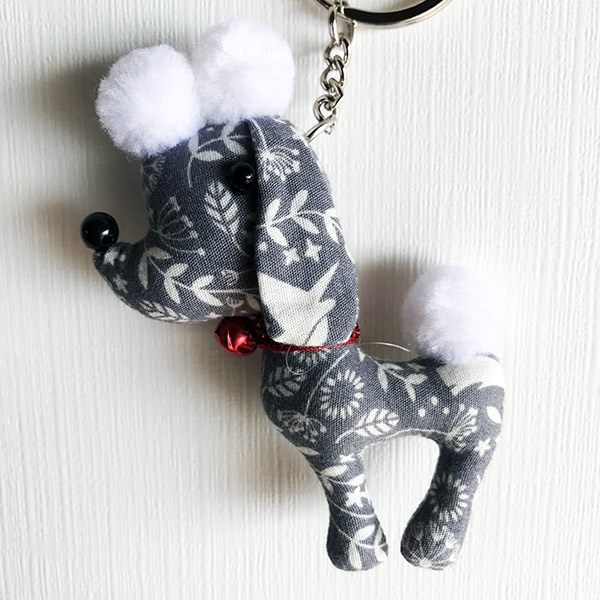Portachiavi Cane Barboncino grigio - Vintage Doll